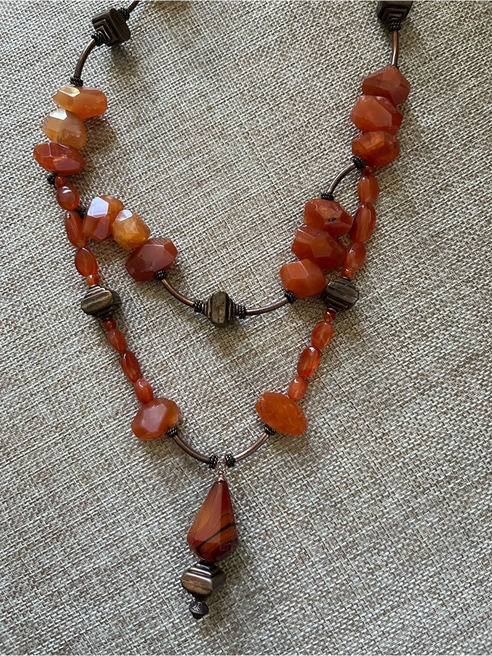 Handcrafted Carnelian Stone Necklace - Women Jewelry - Picture 7 of 7